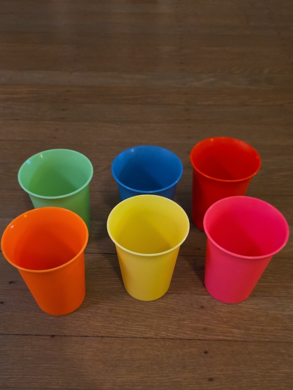 Tupperware 7oz Bright Multicolor Bell Tumbler- Set of 6
